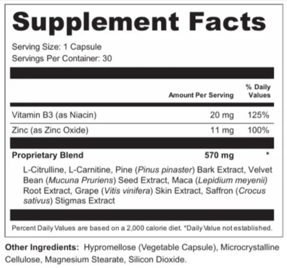 Erectrozil - Supplemet facts
