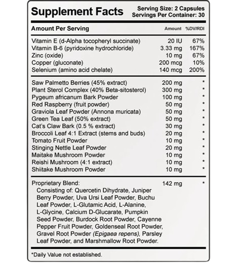 Prostate-911-supplement-facts