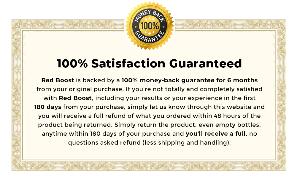 Red Boost Money Back Guarantee