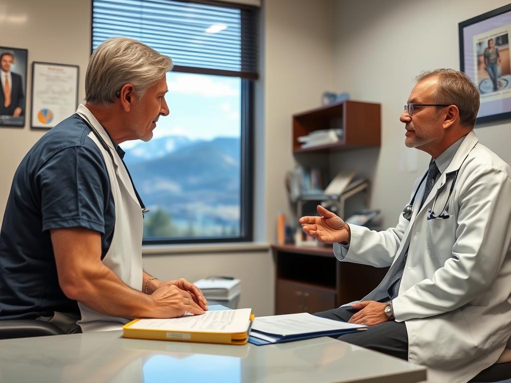 Patient consulting with one of the best urologists in Colorado Patient consulting with one of the best urologists in Colorado