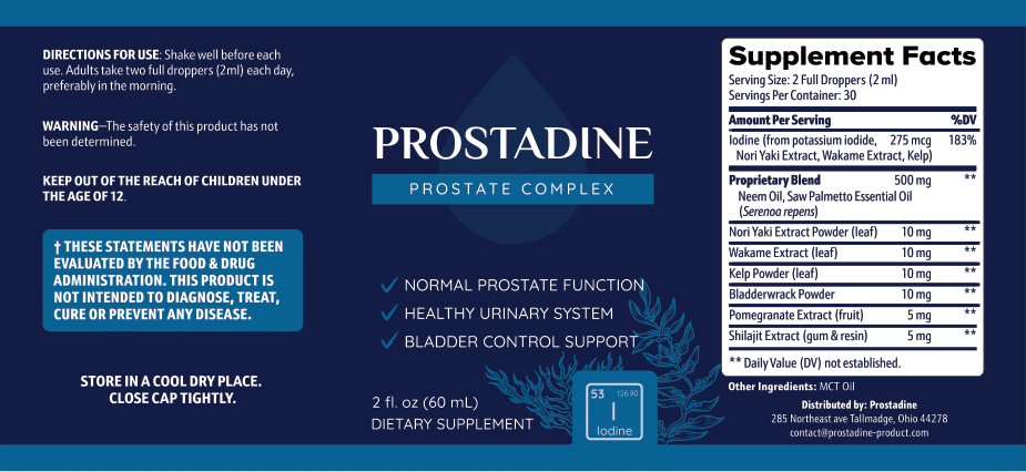 Prostadine Supeplement facts