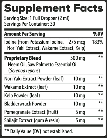 potentstream supplement facts 3